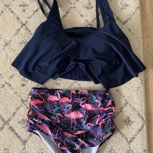 High waisted bathing suit